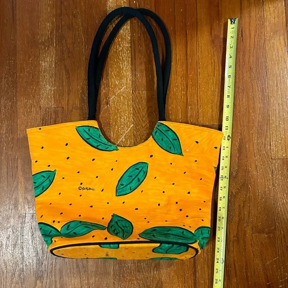 Sally Huss large orange tote/beach bag - Picture 4 of 7